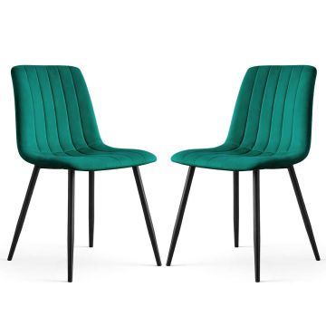 Söögitoolide komplekt LIVO, 2 tk, Rohelised, 45,5 × 87 × 43,5 cm