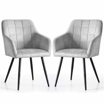 Söögitoolide komplekt LUXANO, 2 tk, hall/must, 54 × 82 × 58 cm