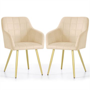 Söögitoa toolide komplekt LUXANO, 2 tk, beež/kuldne, 54 × 82 × 58 cm