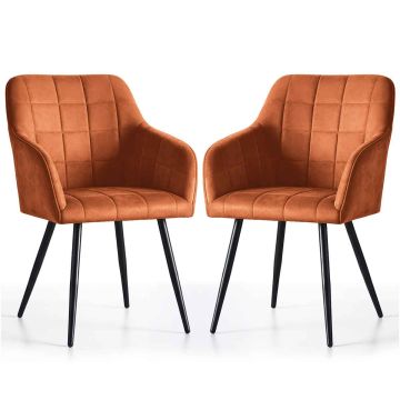 Söögitoolide komplekt LUXANO, 2 tk, vaskne/must, 54 × 82 × 58 cm