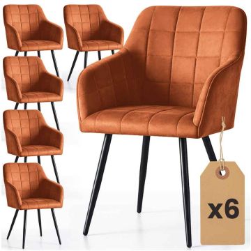 Söögitoa toolikomplekt LUXANO, 6 tk, pruun ja must, 54 × 82 × 58 cm