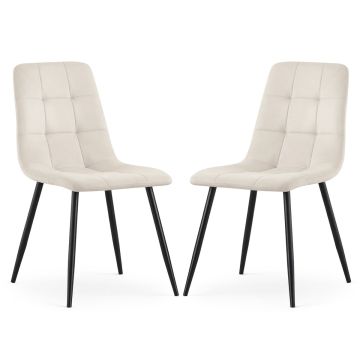 Söögitoa toolikomplekt NERO, 2 tk, beež/must, 45,5 × 87 × 43,5 cm