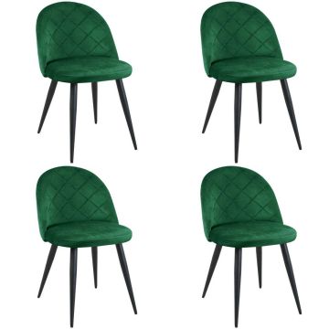 Söögitoa toolide komplekt SJ.077, 4 tk, roheline, 50 × 77 × 54 cm