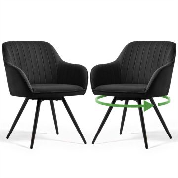 Söögitoa toolide komplekt TURNO, 2 tk, musta värvi, 55 × 83 × 58 cm