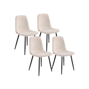 Söögitoolide komplekt VASAGLE KDC188W01, 4 tk, Valge, 55 × 43,5 × 85,5 cm