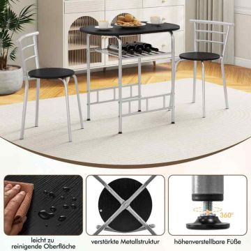 Dining set, 3 pieces, 2 chairs, 80 × 53 × 77 cm