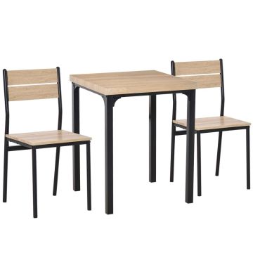 Обеденный комплект, 3 предмета, 2 стула, 60 × 76 × 60 см