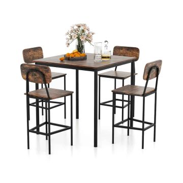 Dining set, 5 pieces, 4 stools, 90.17 × 90.17 × 90.17 cm