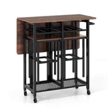 Dining set, Table with 2 stools, 73.66 × 73.66 × 80.01 cm