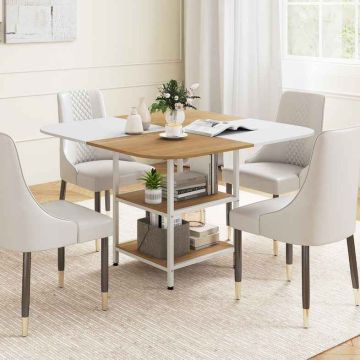 Dining table, 2 shelves, Multicolored, 120 × 77 × 120 cm