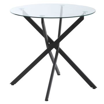 Обеденный стол Homcom 80x80x75см, черного цвета