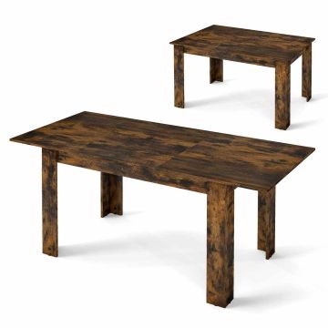 Dining table, Extendable, Brown, 158 × 70 × 76 cm