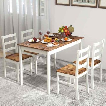 Dining table, Brown/white, 108 × 66.5 × 76 cm
