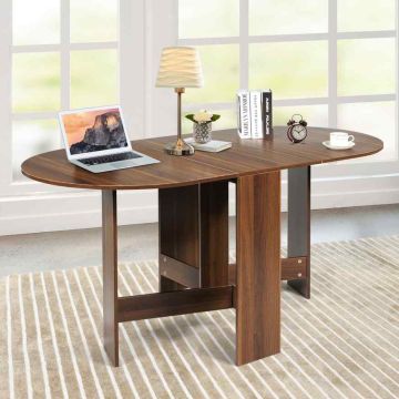 Dining table, foldable, 3 positions, Brown, 163 × 80 × 75 cm