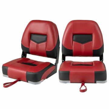 Boat chair set, 2 pcs, Red/black, 49.53 × 41.91 × 52.07 cm