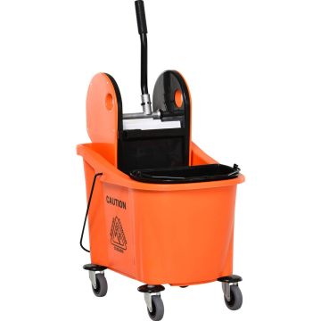 Koristuskäru Homcom 54x41x91.5cm., must/oranž