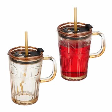 Стаканы для воды Relaxdays, 2 шт, Коричневый, 13 × 13 × 8,5 см
