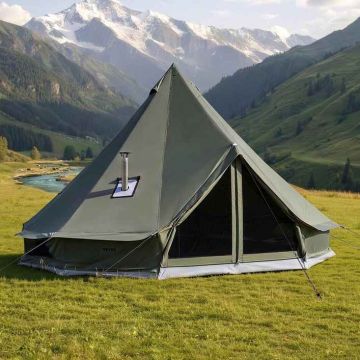 Колоколообразная палатка VEVOR ZJXYMGB-5M-2, на 5–7 человек, Ø 5 × 3 м