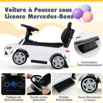 3-in-1 Ride-on Car, 3-in-1, White, 84 × 39 × 90 cm