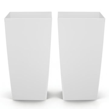 Кашпо VEVOR F4075W-WT, 2 шт, Белые, 39 × 39 × 75 см