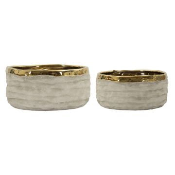 Taimepottide komplekt LIMA LOW, 2 tk, Ø 22,5 × 10,5 cm; Ø 18 × 8,5 cm