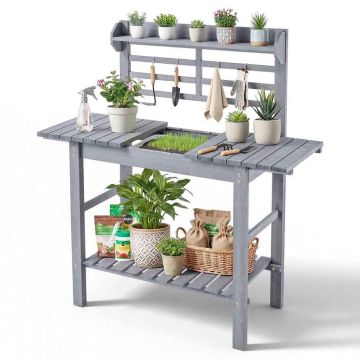 Посадочный стол-скамья VEVOR DS-PB009, регулируемая столешница, 94–140 × 46 × 140 см