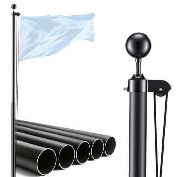 Lipuvarras VEVOR UP-QGTJ30, sektsiooniline, Must, Ø5,16 × 914 cm