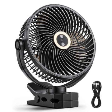 Вентилятор с зажимом VEVOR Lok-M8D, 4 настройки, Чёрный, 23,5 × 11,2 × 30,5 см