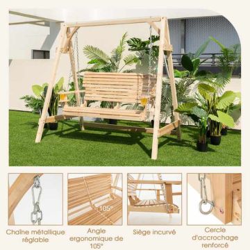 Veranda swing, 2 places, 190 × 184 × 121 cm