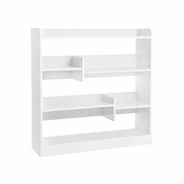 Reguleeritava kõrgusega raamaturiiul, valge salvos 90 x 91 x 24 cm