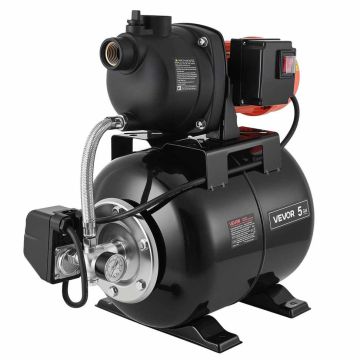VEVOR 1.1 AG negilaus šulinio siurblys su slėginiu baku, 19 l, 800 W, automatinė vandens tiekimo sistema