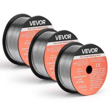 VEVOR MIG suvirinimo viela su fliuso šerdimi E71T-GS, 0,8 mm, 3 ritinėliai, be dujų
