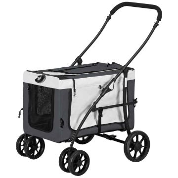 Koerakäru PawHut 81x58x97,5cm, halli/musta värvi