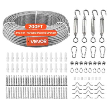Комплект троса VEVOR QD304PVC-024, 7 × 7 прядей