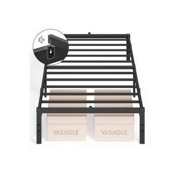 Üheinimese voodiraam VASAGLE RMB132B01, 90 × 200 cm, Must, 200 × 90 × 35,6 cm