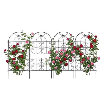Ronitaimede võre Relaxdays 10053229_305, 4 tk, Must, 116 × 50 × 1 cm