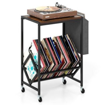 Vinyl record stand, with casters, 50 × 30 × 64 cm