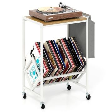 Vinyl record stand, with casters, 50 × 30 × 64 cm