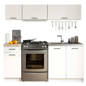 Кухонный гарнитур OLIWIA G1, белый, 180 × 174 × 30–46 см