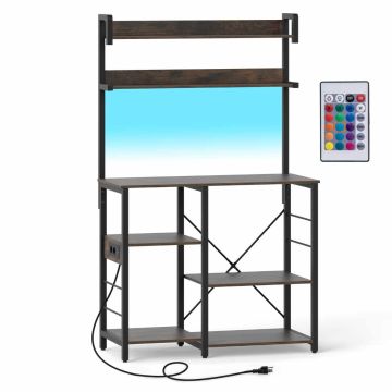 Köögiriiul, 5-tasandiline, laadimisjaama ja RGB LED-valgustusega, 90 × 40,5 × 147 cm