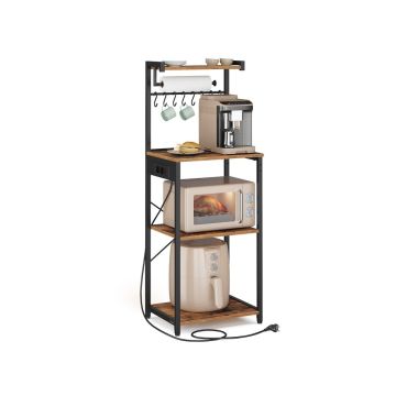 Köögiriiul VASAGLE KKS013KD02, 4 astmega, pruun/must, 45 × 140 × 40 cm
