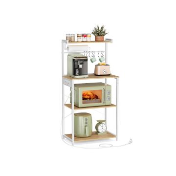Köögiriiul VASAGLE KKS014Y02, 4 astmega, tamme/valge, 60 × 140 × 40 cm