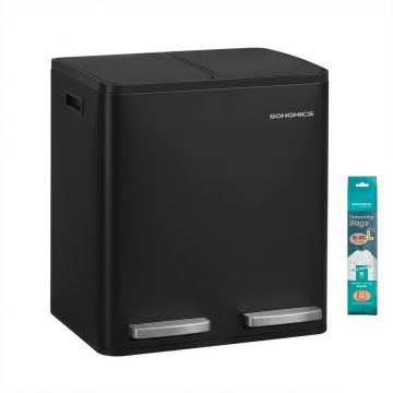 Köögiprügikast SONGMICS LTB130, 2 × 15 l, Must, 41,8 × 35,3 × 45,5 cm