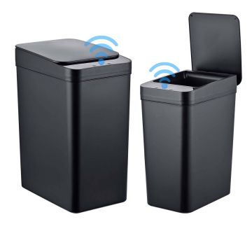 Köögiprügikastide komplekt Relaxdays, 2 tk, 9 l ja 15 l, Must