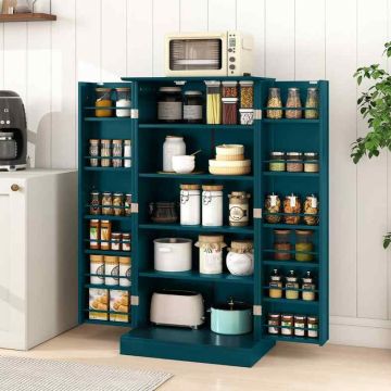 Kitchen cabinet, 17 compartments, Green, 60 × 40 × 120 cm