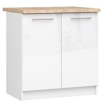 Кухонный шкаф OLIWIA S80, 2 дверцы, белый, 80 × 85 × 46 см