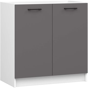 Köögikapp OLIWIA S80ZL, 2 hinged ust, valge/hall, 80 × 82 × 46 cm