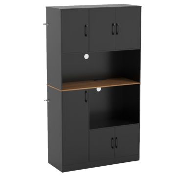 Kitchen cabinet, Freestanding, Black, 100 × 180 × 40 cm