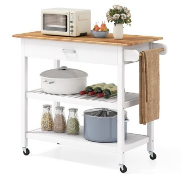 Kitchen trolley, 1 drawer, 2 shelves, 106 × 50 × 89 cm