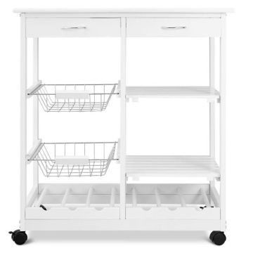 Kitchen Cart, 2 Drawers, 26.5 × 29.5 × 14.5 inches